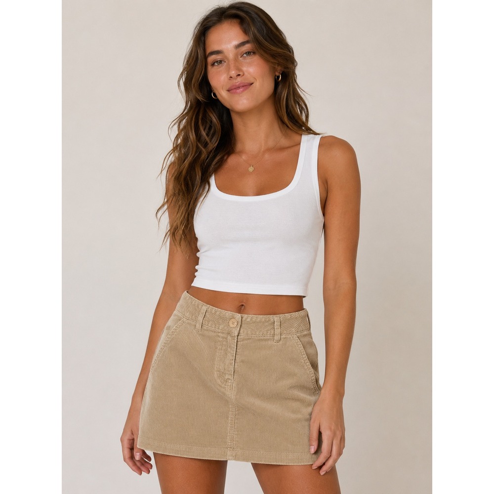 Theory‎ Tan Corduroy Mini Skirt Women's Size (S)